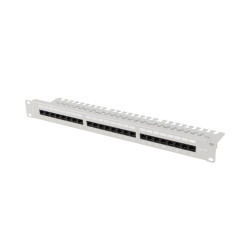 LANBERG PATCH PANEL 24 PORTOV 1U 19'' CAT.6A UTP S POLICIOU ŠEDÝ