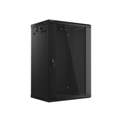 LANBERG 19'' RACKOVÁ SKRIŇA PRO MONTÁŽ NA STENU 18U/600X450 (FLAT PACK) S PROSKLENÝMI DVERMI ČIERNA V2