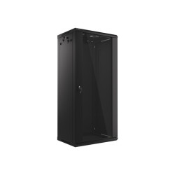 LANBERG RACKOVÁ SKRIŇA 19'' NÁSTENNÁ 27U/600X450 (FLAT PACK) S PRESKLENÝMI DVERMI ČIERNA V2