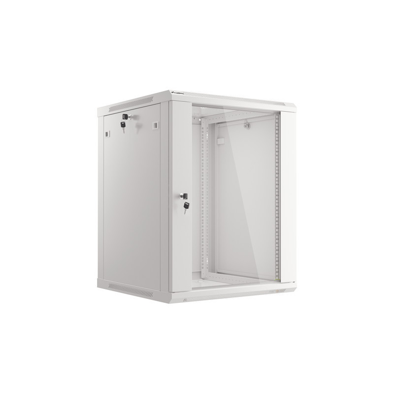 LANBERG 19'' RACKOVÁ SKRIŇA PRO MONTÁŽ NA STENU 15U/600X600 (FLAT PACK) S PROSKLENÝMI DVERAMI ŠEDÁ V2c