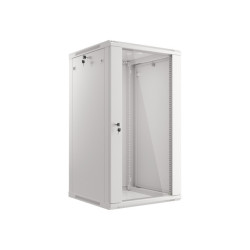LANBERG 19'' RACKOVÁ SKRIŇA PRO MONTÁŽ NA STENU 22U/600X600 (FLAT PACK) S PROSKLENÝMI DVERAMI ŠEDÁ V2