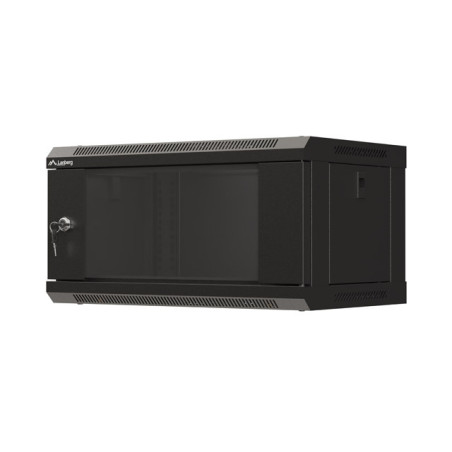 LANBERG RACKOVÁ SKRIŇA 19'' NÁSTENNÁ 4U/540X350 (FLAT PACK) S PRESKLENÝMI DVERMI ČIERNA