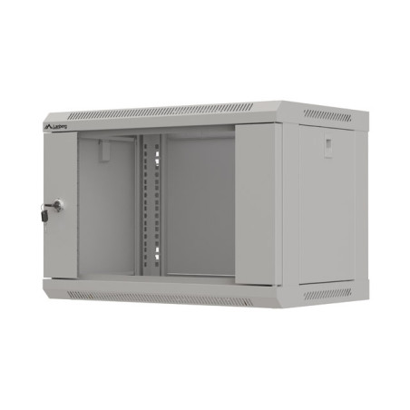 LANBERG 19'' RACKOVÁ SKRIŇA PRO MONTÁŽ NA STENU 6U/540X350 (FLAT PACK) S PROSKLENÝMI DVERAMI ŠEDÁ
