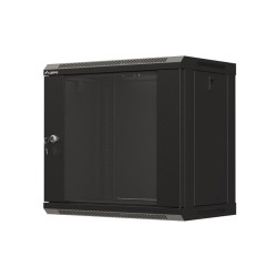 LANBERG 19'' RACKOVÁ SKRIŇA PRO MONTÁŽ NA STENU 9U/540X350 (FLAT PACK) S PROSKLENÝMI DVERMI ČIERNA