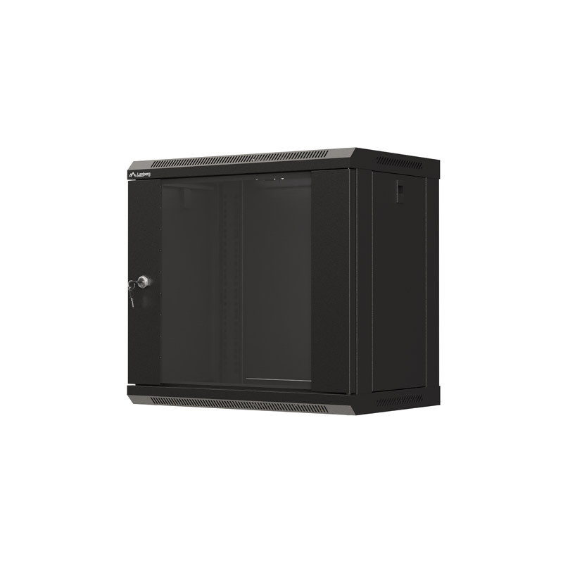 LANBERG 19'' RACKOVÁ SKRIŇA PRO MONTÁŽ NA STENU 9U/540X350 (FLAT PACK) S PROSKLENÝMI DVERMI ČIERNA