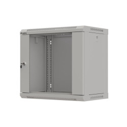 LANBERG 19'' RACKOVÁ SKRIŇA PRO MONTÁŽ NA STENU 9U/540X350 (FLAT PACK) S PROSKLENÝMI DVERAMI ŠEDÁ