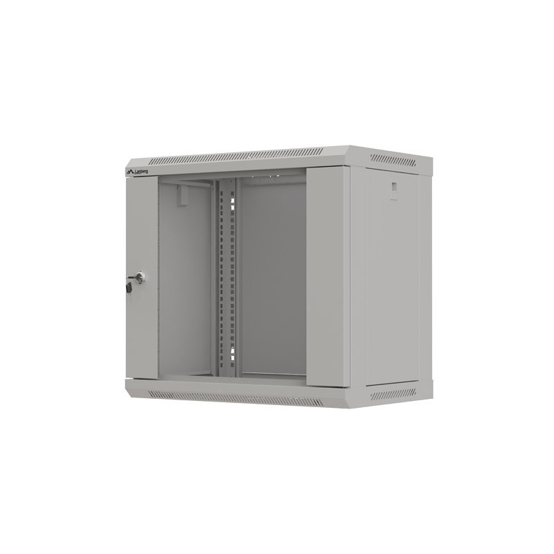LANBERG 19'' RACKOVÁ SKRIŇA PRO MONTÁŽ NA STENU 9U/540X350 (FLAT PACK) S PROSKLENÝMI DVERAMI ŠEDÁ