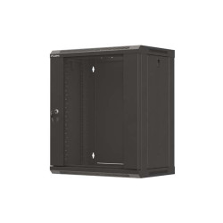 LANBERG 19'' RACKOVÁ SKRIŇA PRO MONTÁŽ NA STENU 12U/540X350 (PLOCHÉ BALENIE) S PROSKLENÝMI DVERMI ČIERNA