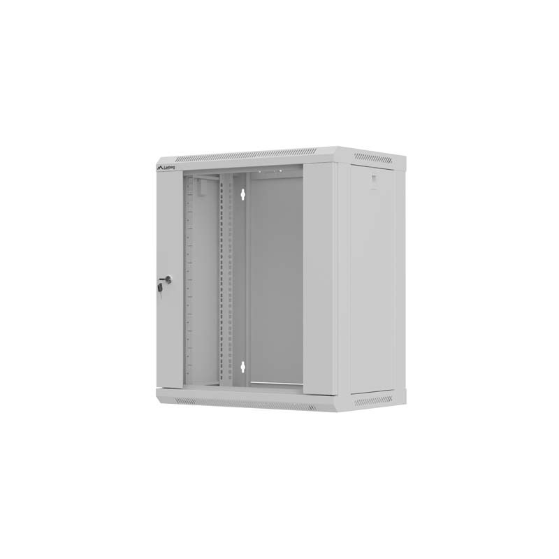 LANBERG 19'' RACKOVÁ SKRIŇA 12U/540X350 (FLAT PACK) S PRESKLENÝMI DVERAMI ŠEDÁ