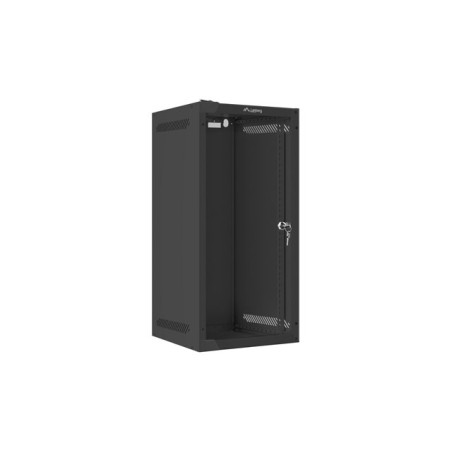 LANBERG RACKOVÁ SKRIŇA 10'' NÁSTENNÁ 12U/280X310 (FLAT PACK) S PRESKLENÝMI DVERMI ČIERNA