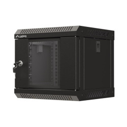 LANBERG RACKOVÁ SKRIŇA 10'' NÁSTENNÁ 4U/300X300 (FLAT PACK) S PRESKLENÝMI DVERMI ČIERNA