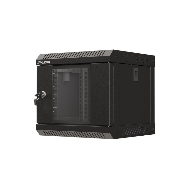 LANBERG RACKOVÁ SKRIŇA 10'' NÁSTENNÁ 4U/300X300 (FLAT PACK) S PRESKLENÝMI DVERMI ČIERNA