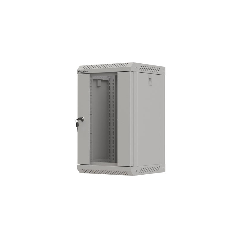 LANBERG RACKOVÁ SKRIŇA 10'' NÁSTENNÁ 9U/300X300 (FLAT PACK) S PRESKLENÝMI DVERAMI ŠEDÁ