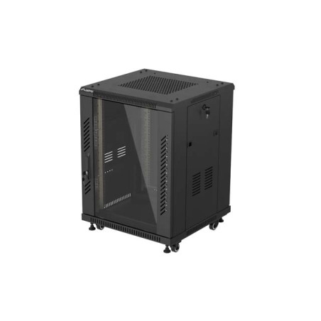 LANBERG INŠTALAČNÝ RACK 19'' 15U 600X600 ČIERNE SKLENENÉ DVERE (PLOCHÉ BALENIE)
