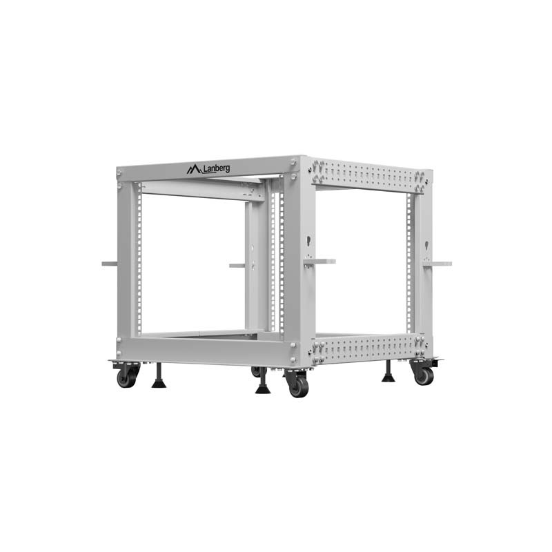 LANBERG OTVORENÝ RACK 19'' 9U 600X600-1100 NASTAVITEĽNÝ ŠEDÝ