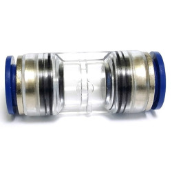 Spojka mikrotrubičiek s kovovou vložkou - priama, priehľadná, priem.14/10mm vodotesná