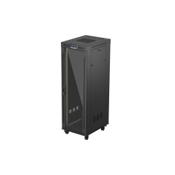LANBERG 19'' VOĽNE STOJÚCA RACKOVÁ SKRIŇA 37U/600X800 (FLAT PACK) S PRESKLENÝMI DVERAMI LCD ČIERNA