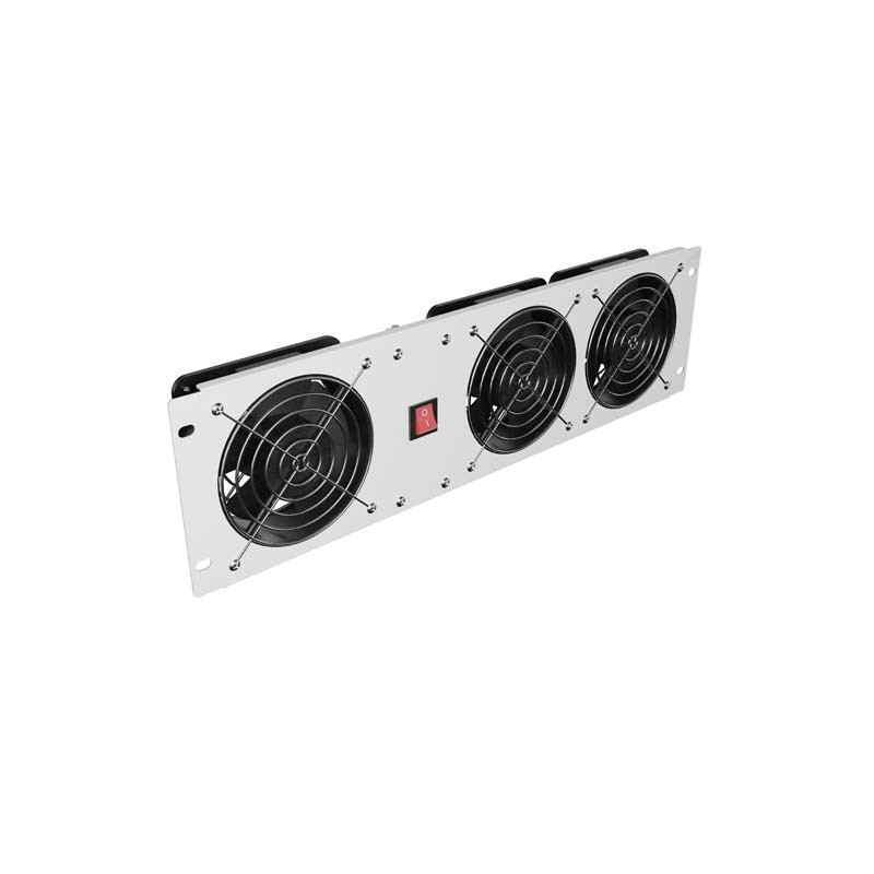 VERTIKÁLNY VENTILAČNÝ PANEL 19'' 3U PRO RACK TRI VENTILÁTORY 230V ŠEDÝ LANBERG