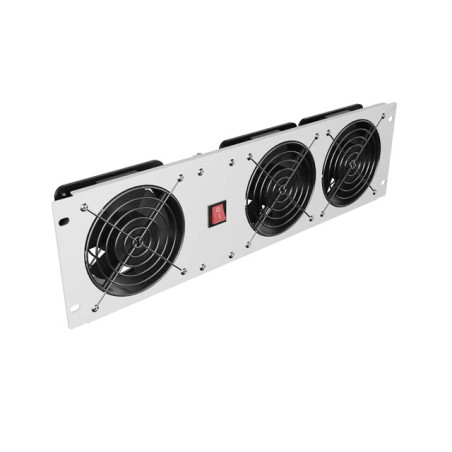 VERTIKÁLNY VENTILAČNÝ PANEL 19'' 3U PRO RACK TRI VENTILÁTORY 230V ŠEDÝ LANBERG