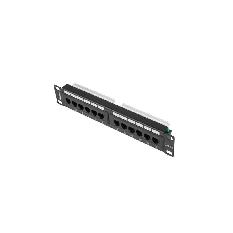 PATCH PANEL 12PORT 1U 10'' CAT.5E UTP ČIERNY LANBERG