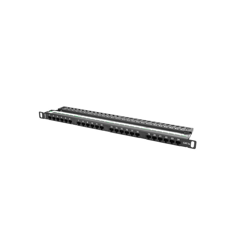 PATCH PANEL 24 PORTOV 0,5U 19'' CAT.5E UTP ČIERNY LANBERG