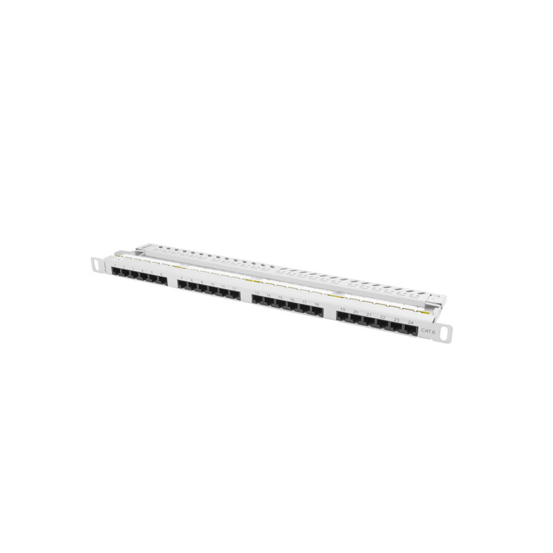 PATCH PANEL 24 PORTOV 0,5U 19'' CAT.6 UTP ŠEDÝ LANBERG