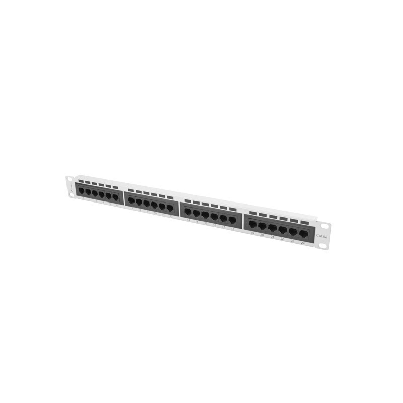 PATCH PANEL 24 PORTOV 1U 19'' CAT.5E FTP TIENENÝ ŠEDÝ LANBERG