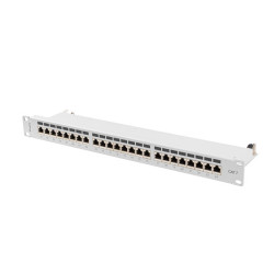 PATCH PANEL 24 PORTOV 1U 19'' CAT.7 FTP TIENENÝ ŠEDÝ LANBERG