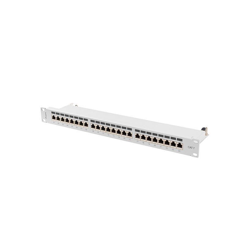 PATCH PANEL 24 PORTOV 1U 19'' CAT.7 FTP TIENENÝ ŠEDÝ LANBERG