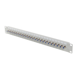 PATCH PANEL 24 PORTOV 1U S KONEKTOROM TYPU F ŠEDÝ LANBERG
