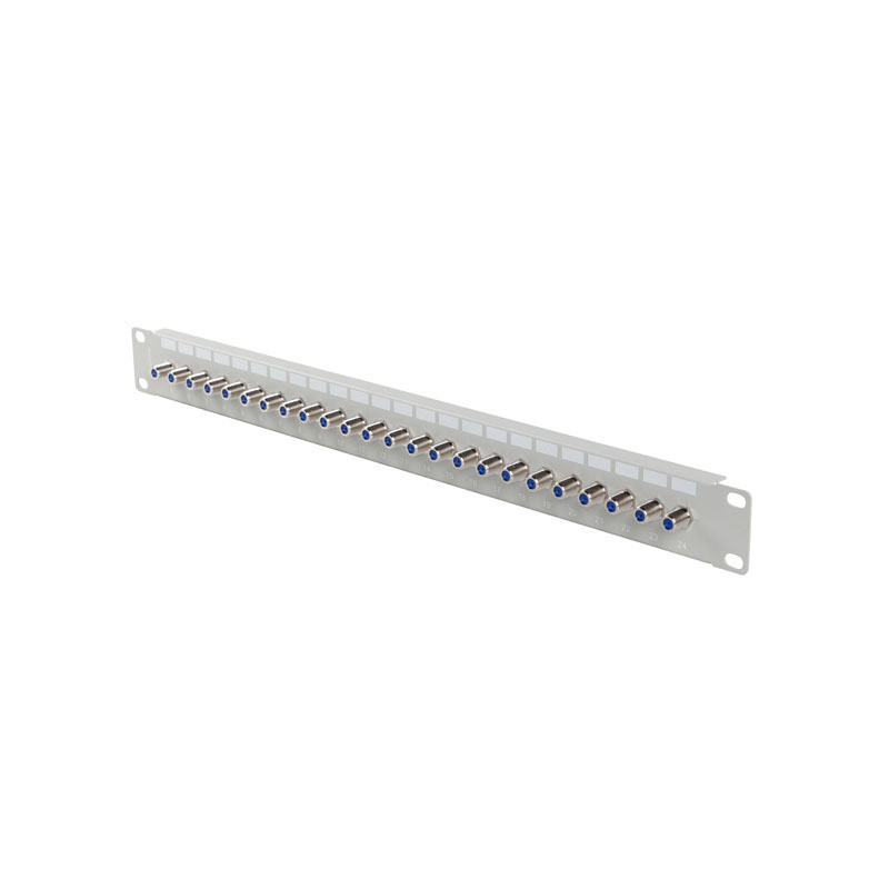 PATCH PANEL 24 PORTOV 1U S KONEKTOROM TYPU F ŠEDÝ LANBERG