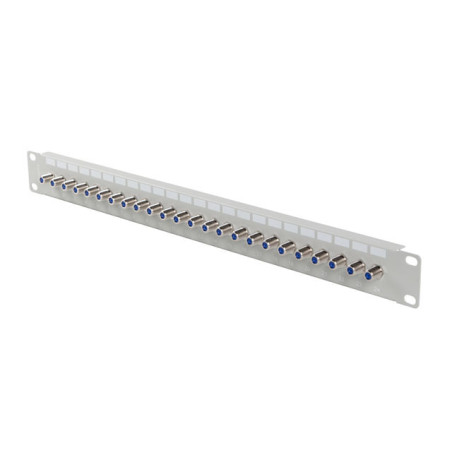 PATCH PANEL 24 PORTOV 1U S KONEKTOROM TYPU F ŠEDÝ LANBERG