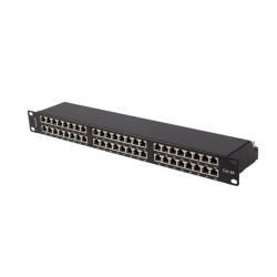PATCH PANEL 48 PORTOV 1U 19'' CAT.6A FTP TIENENÝ ČIERNY LANBERG