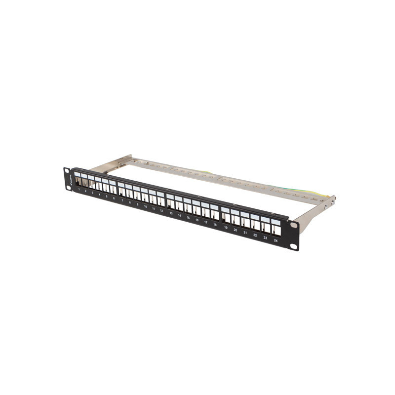 PATCH PANEL 24 PORTOV 1U 19'' FTP PRO MODULY KEYSTONE ČIERNY LANBERG