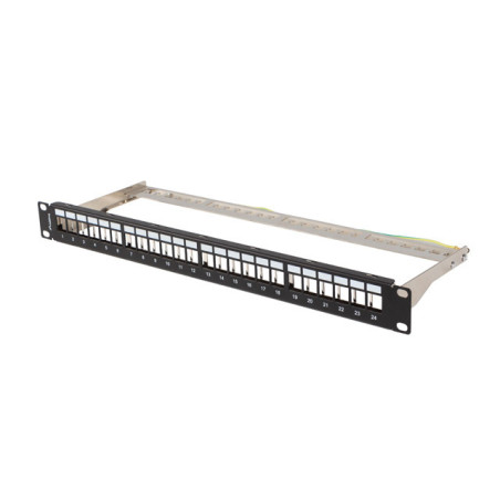 PATCH PANEL 24 PORTOV 1U 19'' FTP PRO MODULY KEYSTONE ČIERNY LANBERG