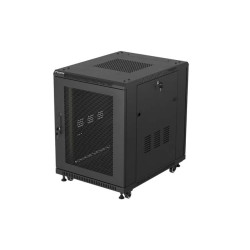 19'' VOĽNE STOJÚCA RACKOVÁ SKRIŇA 15U/600X800 (FLAT PACK) SO SIEŤOVÝMI DVERAMI ČIERNA LANBERG