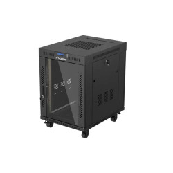 19'' VOĽNE STOJÚCA RACKOVÁ SKRIŇA 15U/600X800 (FLAT PACK) S PRESKLENÝMI DVERAMI LCD ČIERNA LANBERG V2