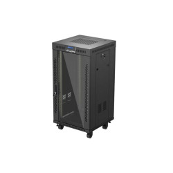 19'' VOĽNE STOJÚCA RACKOVÁ SKRIŇA 22U 600X600 ČIERNE SKLENENÉ DVERE LANBERG (PLOCHÉ BALENIE) V2
