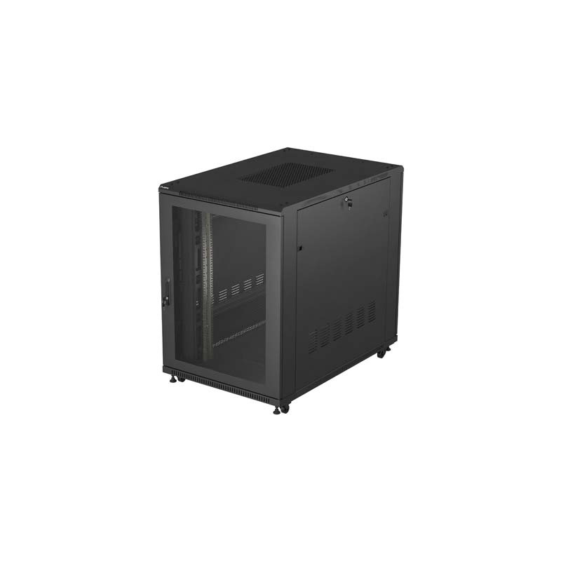 19'' VOĽNE STOJÚCA RACKOVÁ SKRIŇA 22U 800X1200 ČIERNE PERFOROVANÉ DVERE LANBERG (PLOCHÉ BALENIE)