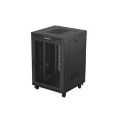 19'' VOĽNE STOJÚCA RACKOVÁ SKRIŇA 22U/800X800 (FLAT PACK) ČIERNA S PRESKLENÝMI DVERAMI LCD LANBERG V2