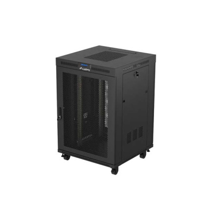 19'' VOĽNE STOJÚCA RACKOVÁ SKRIŇA 22U/800X800 (FLAT PACK) ČIERNA S PRESKLENÝMI DVERAMI LCD LANBERG V2