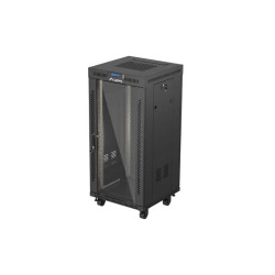 19'' VOĽNE STOJÚCA RACKOVÁ SKRIŇA 24U 600X600 ČIERNE SKLENENÉ DVERE LCD LANBERG (FLAT PACK) V2