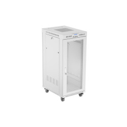 19'' VOĽNE STOJÚCA RACKOVÁ SKRIŇA 27U 600X800 ŠEDÁ LCD S PERFOROVANÝMI DVERAMI LANBERG (PLOCHÉ BALENIE)