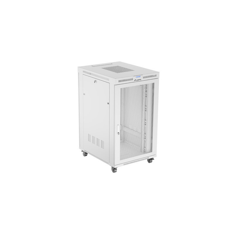 19'' VOĽNE STOJÚCA RACKOVÁ SKRIŇA 27U 800X1000 ŠEDÁ LCD S PERFOROVANÝMI DVERAMI LANBERG (PLOCHÉ BALENIE)