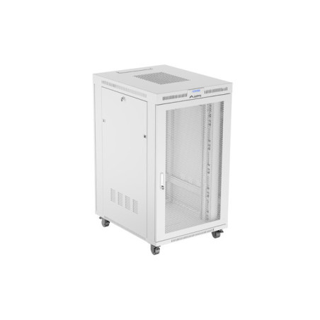 19'' VOĽNE STOJÚCA RACKOVÁ SKRIŇA 27U 800X1000 ŠEDÁ LCD S PERFOROVANÝMI DVERAMI LANBERG (PLOCHÉ BALENIE)