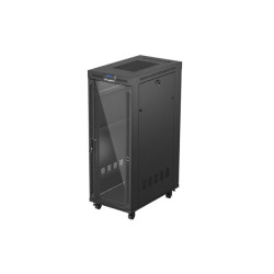 19'' VOĽNE STOJÚCA RACKOVÁ SKRIŇA 32U 600X1000 ČIERNY LANBERG LCD SKLENENÉ DVERE (PLOCHÉ BALENIE)