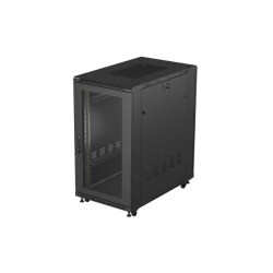 19'' VOĽNE STOJÚCA RACKOVÁ SKRIŇA 22U 600X1000 ČIERNE PERFOROVANÉ DVERE LANBERG (PLOCHÉ BALENIE)
