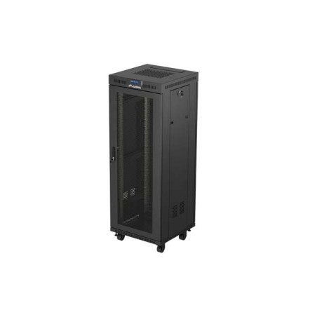 19'' VOĽNE STOJÚCA RACKOVÁ SKRIŇA 32U 600X600 ČIERNA LCD S PERFOROVANÝMI DVERAMI LANBERG (PLOCHÉ BALENIE)