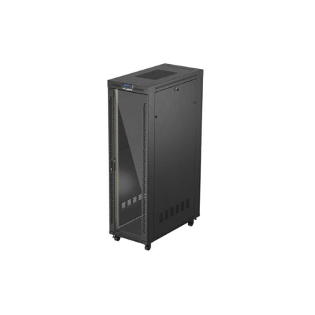 19'' VOĽNE STOJÚCA RACKOVÁ SKRIŇA 42U 600X1200 ČIERNE SKLENENÉ DVERE LCD LANBERG (FLAT PACK) V2