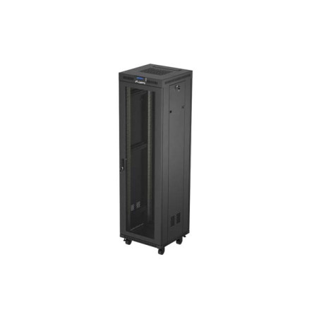 19'' VOĽNE STOJÚCA RACKOVÁ SKRIŇA 42U/600X600 (FLAT PACK) SO SIEŤOVÝMI DVERAMI LCD ČIERNA LANBERG V2